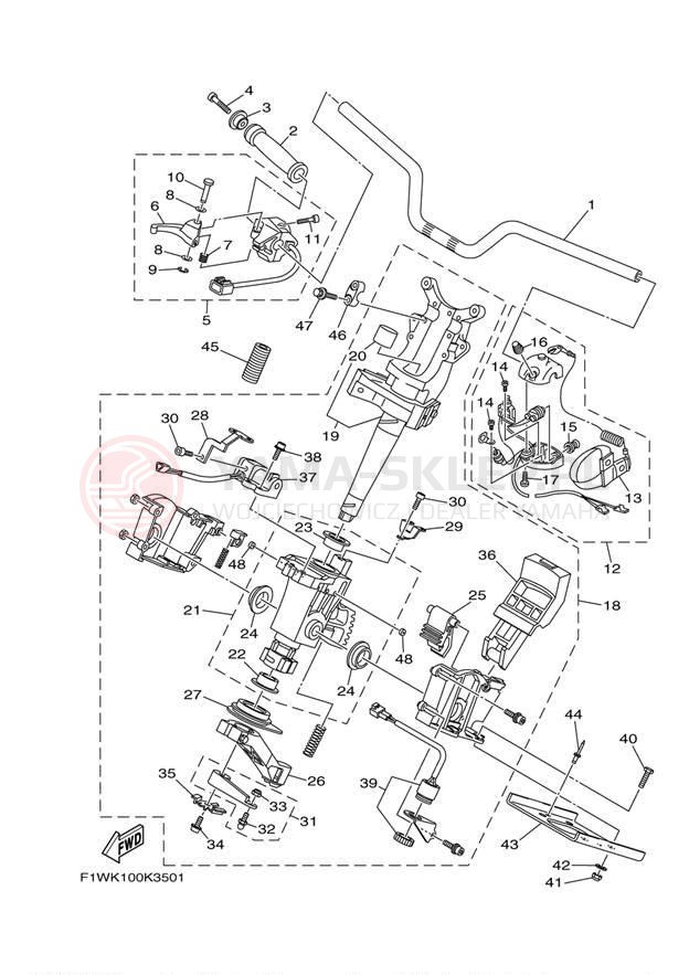 Schemat "Kierownica i osprzęt" do Yamaha FX CRUISER SHO FX1800AK