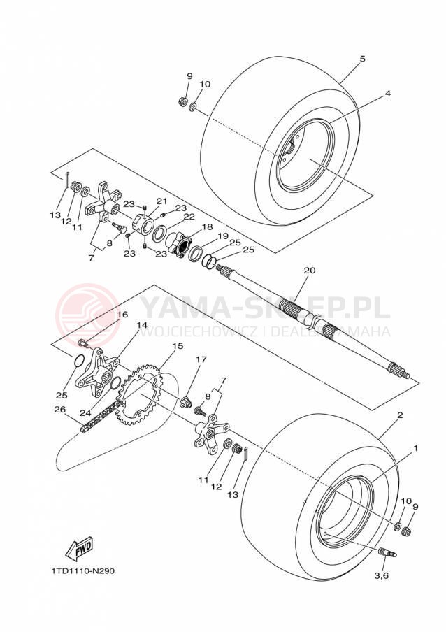 Schemat "Koło tył" do Yamaha YFZ450R SE YFZ450RSFB