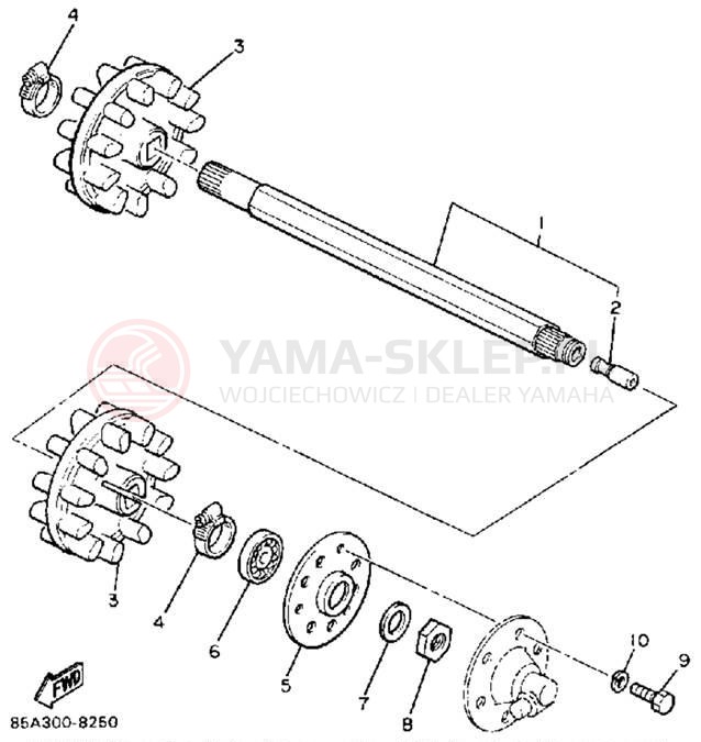 Schemat "Układ napędowy" do Yamaha BRAVO T (LONG TRACK) BR250TN
