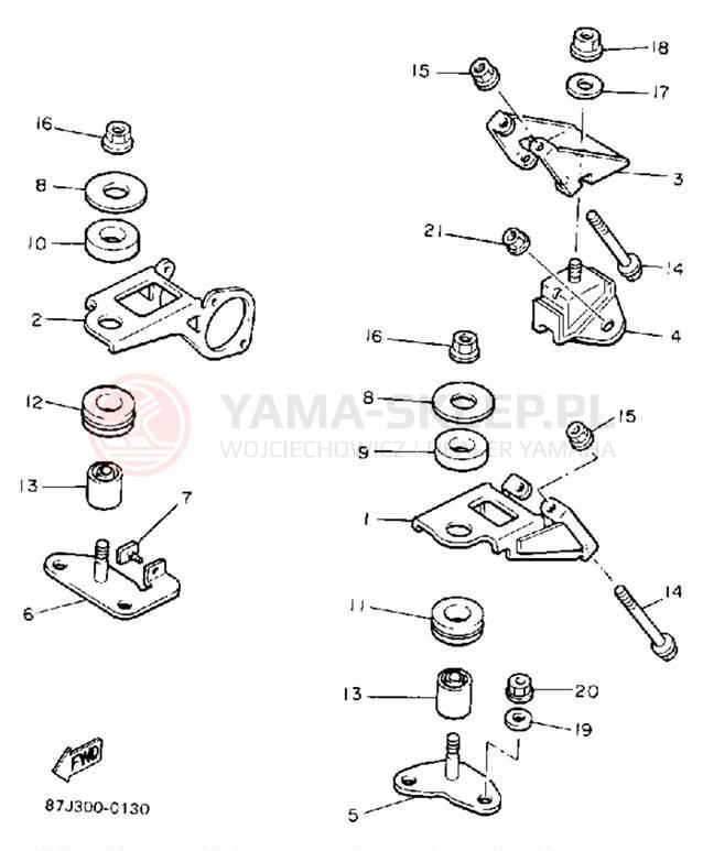 Schemat "Mocowanie silnika" do Yamaha PHAZER II ST PZ480STT