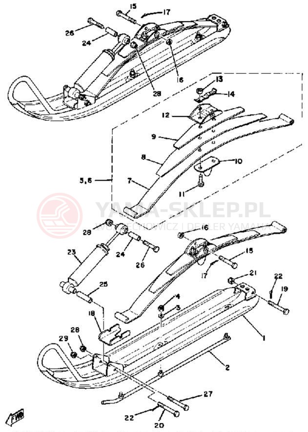 Schemat "płozy" do Yamaha ET250D