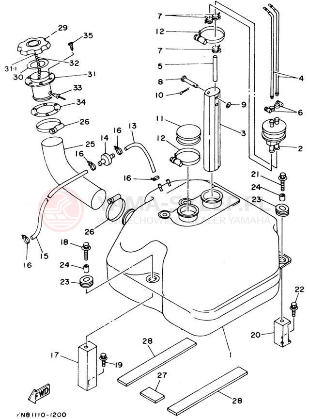 Schemat "zbiornik paliwa" do Yamaha WAVE RUNNER VXR WRB650S