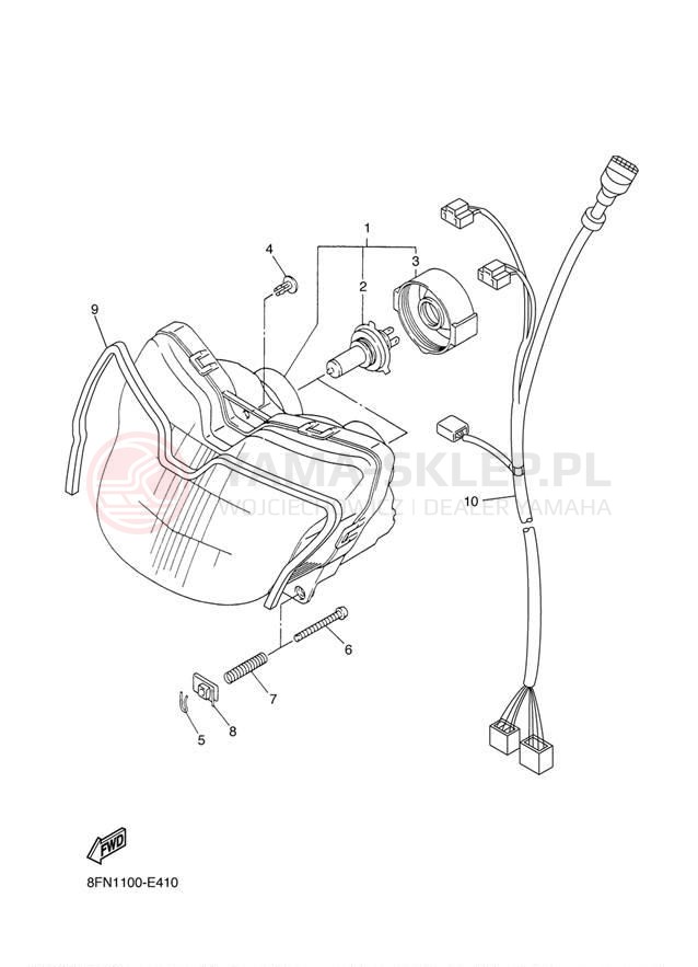 Schemat "Lampa przód" do Yamaha VK PROFESSIONAL VK10W
