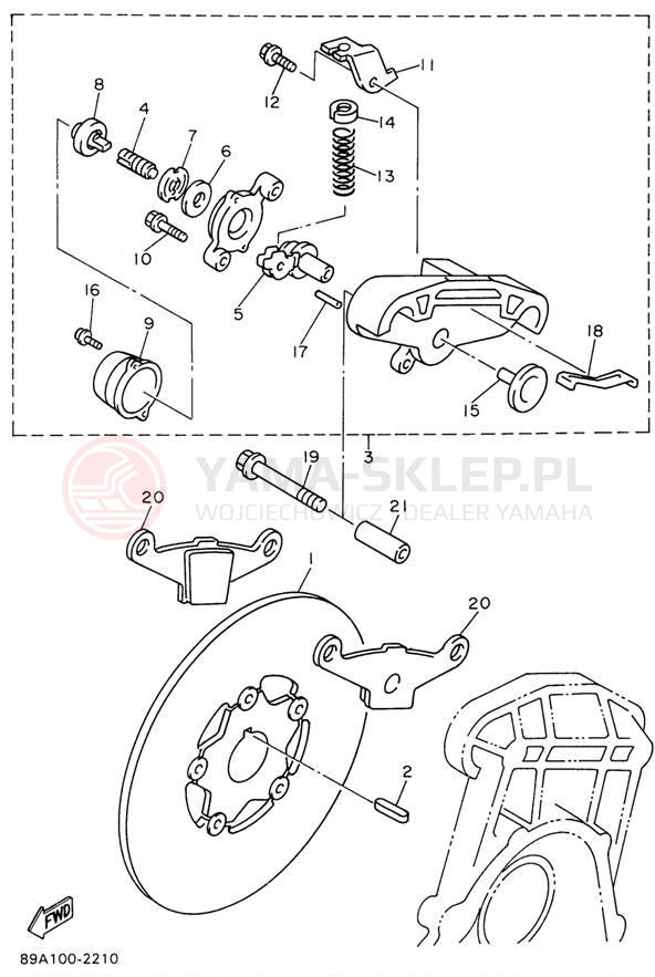 Schemat "hamulec" do Yamaha VMAX-4 MOUNTAIN MAX VX800STW