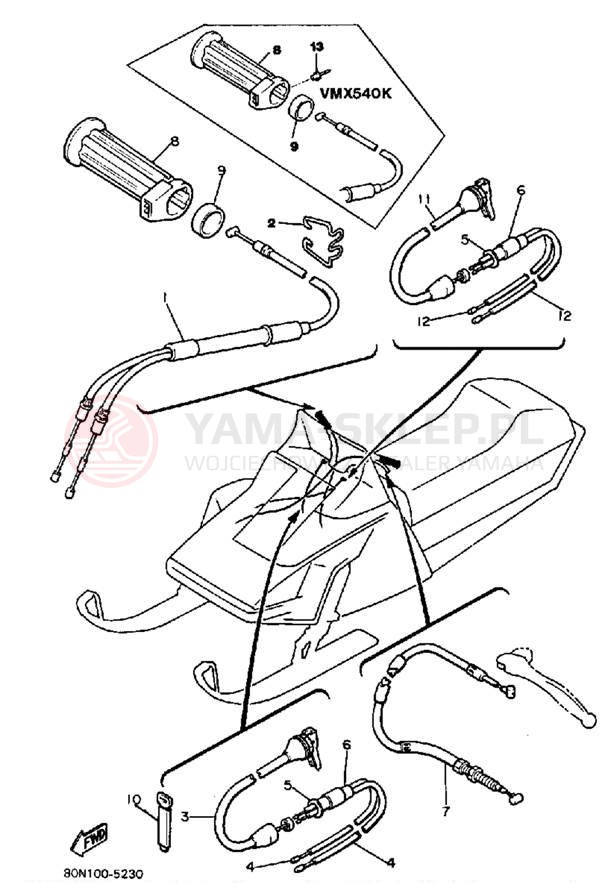 Schemat "Układ chlodzenia" do Yamaha V-MAX VMX540J