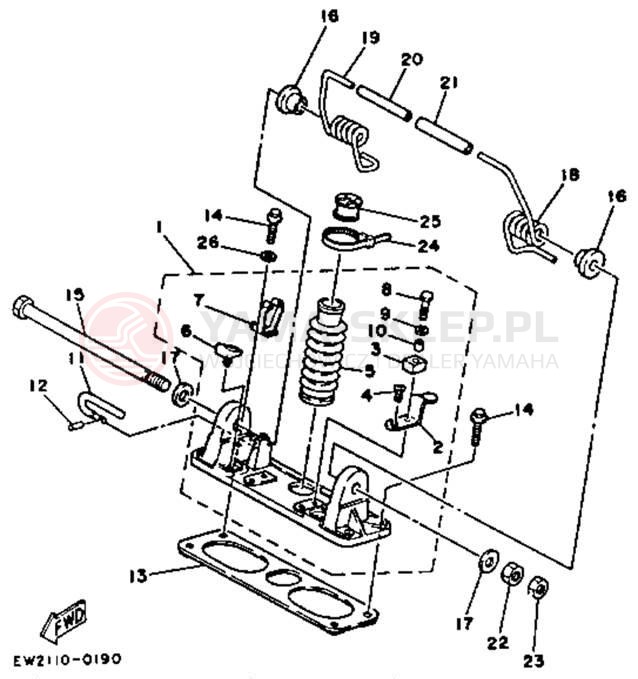 Schemat "POLE PIVOT" do Yamaha SUPER JET SJ650P