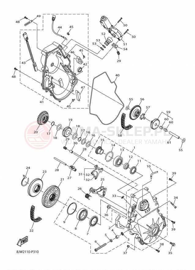 Schemat "Układ napędowy" do Yamaha SRVIPER R TX LE SR10RLFO