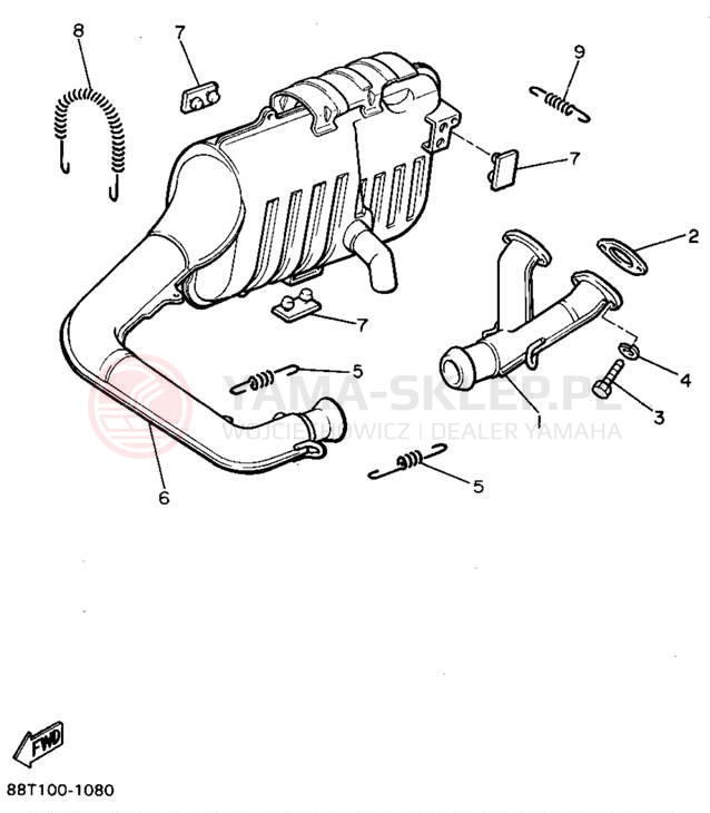 Schemat "Wydech końcowy" do Yamaha VENTURE XL VT480U