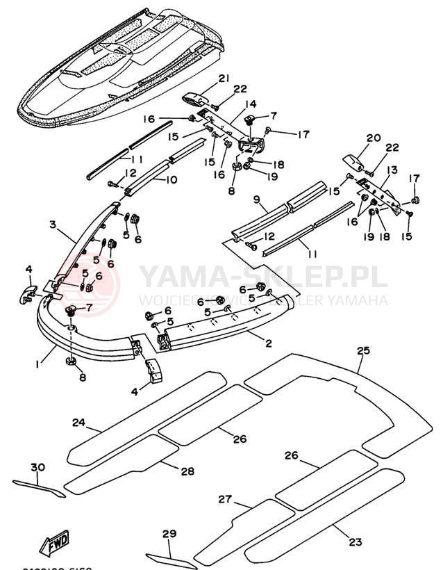 Schemat "GUNWALE - MAT" do Yamaha WAVE RUNNER III WRA650U
