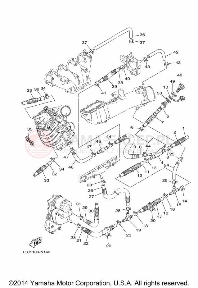 Schemat "Wydech końcowy" do Yamaha FX SVHO FC1800P