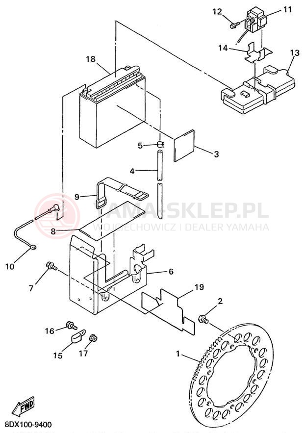 Schemat "układ elektryczny" do Yamaha VENTURE 500 XL VT500XLC
