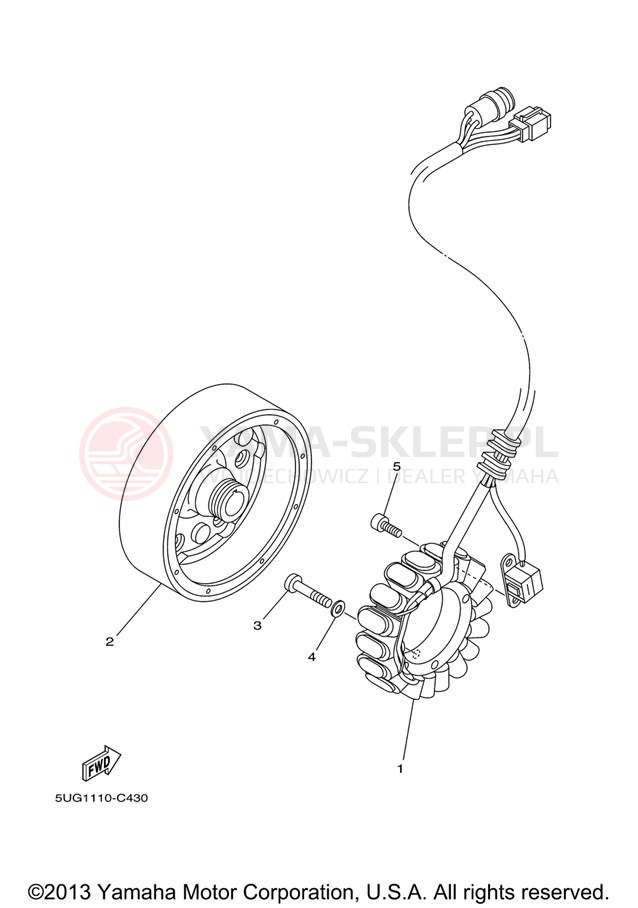 Schemat "prądnica" do Yamaha RHINO 450 HUNTER YXR45FHX