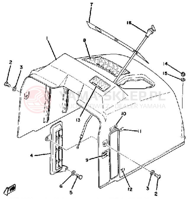 Schemat "INSTRUMENT PANEL" do Yamaha EX440C