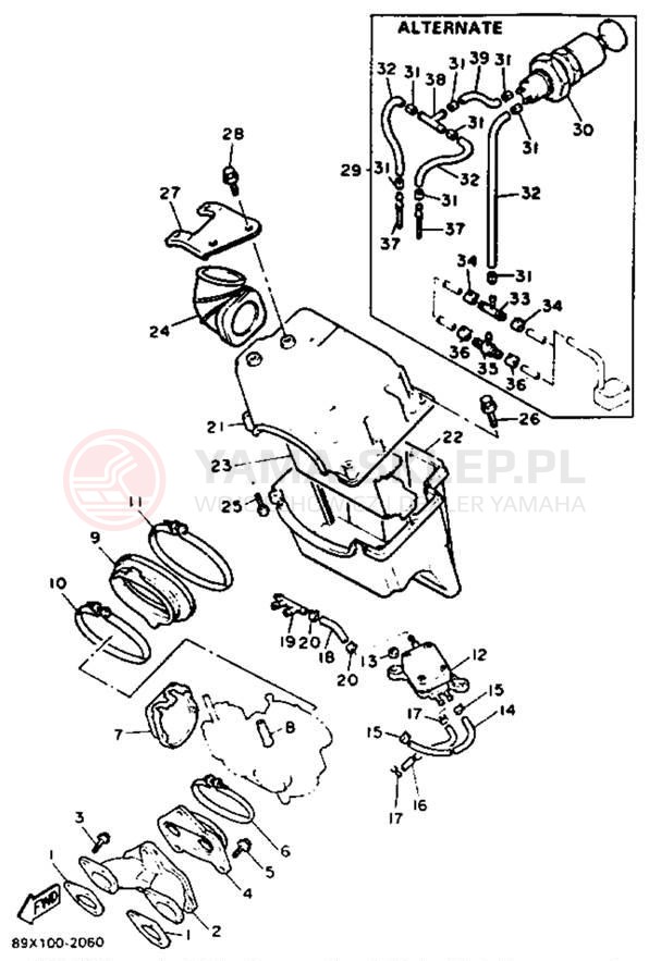 Schemat "Filtr powietrza" do Yamaha ENTICER II LT ET410TRT