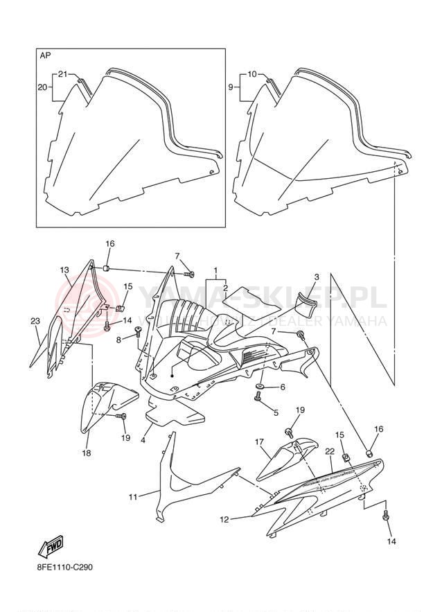 Schemat "Szyba" do Yamaha SX VIPER S SXV70SJ