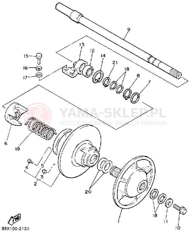 Schemat "Przeniesienie napędu" do Yamaha ENTICER II LT ET410TRS