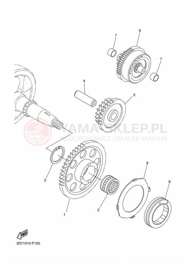 Schemat "rozrusznik" do Yamaha WR250R WR25RF/WR25RFC