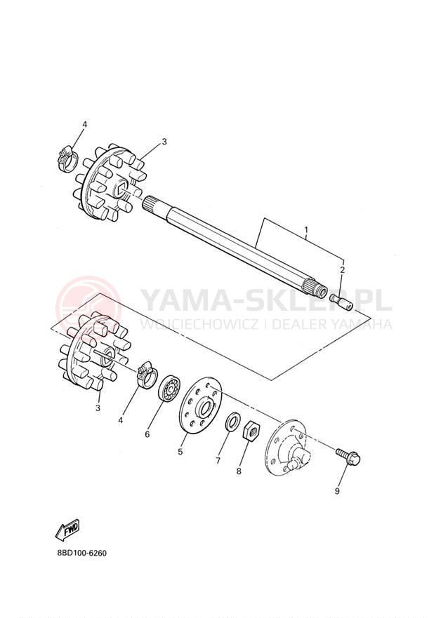Schemat "Układ napędowy" do Yamaha BRAVO T BR250TZ