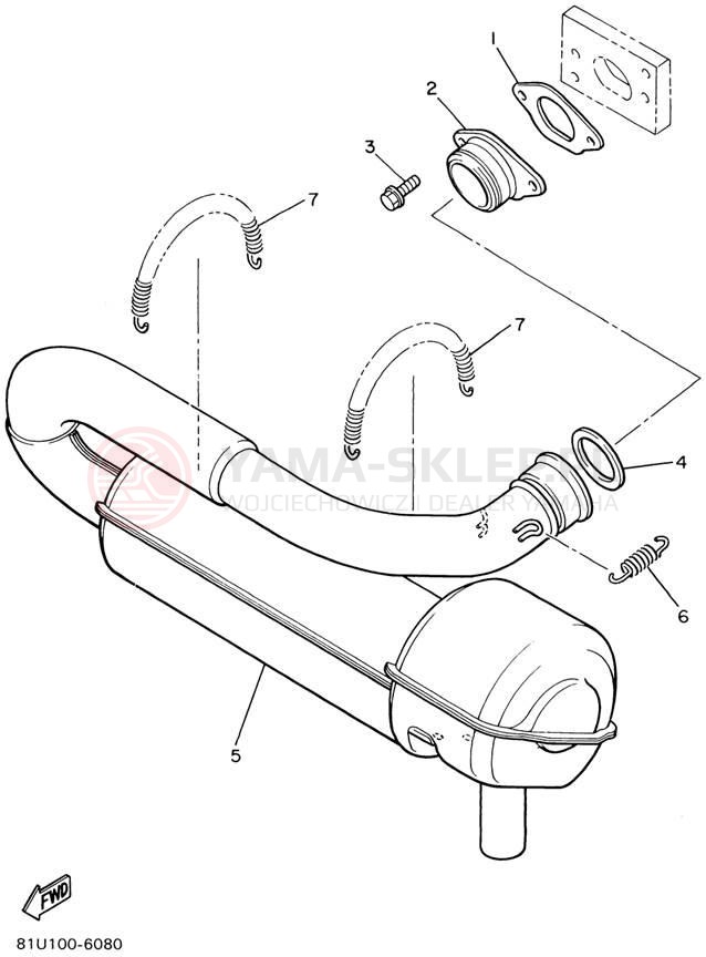 Schemat "Wydech końcowy" do Yamaha BRAVO LT BR250TD