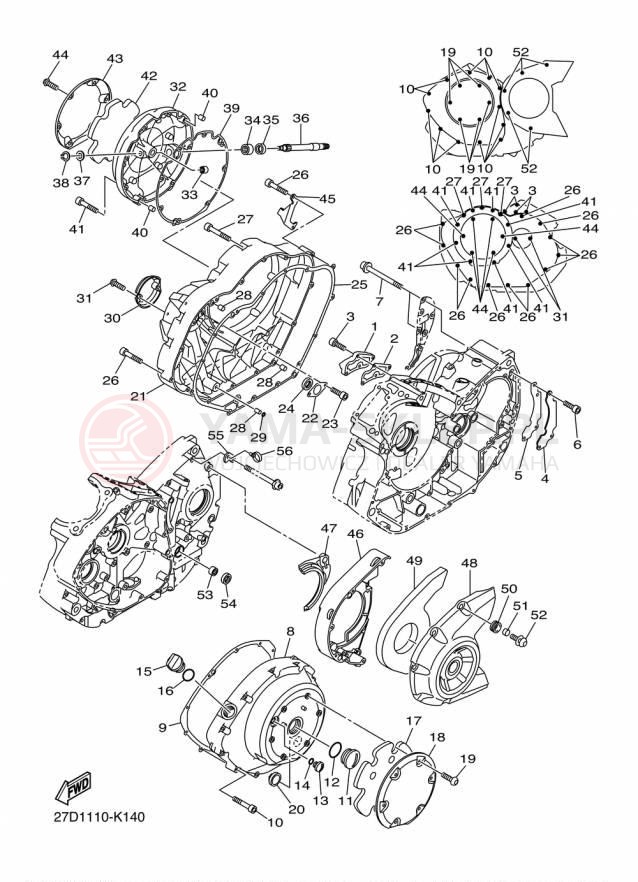 Schemat "Pokrywa silnika" do Yamaha STRYKER XVS13CFCS/XVS13CFS