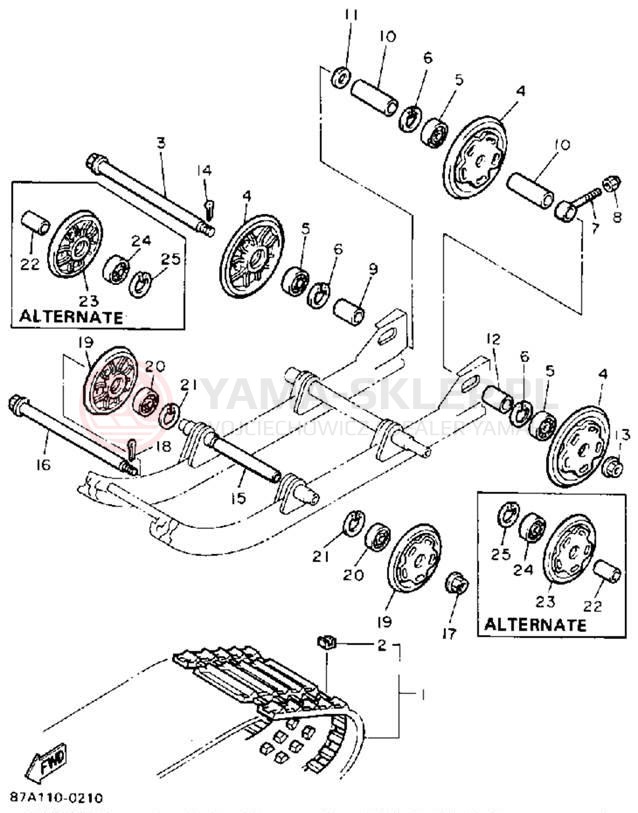 Schemat "Zawieszenie gąsiennicy" do Yamaha SNOSPORT (ELEC START) SV125EP