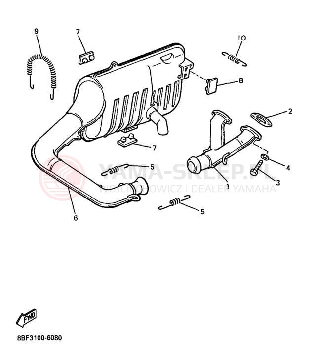 Schemat "Wydech końcowy" do Yamaha PHAZER SS PZ480A