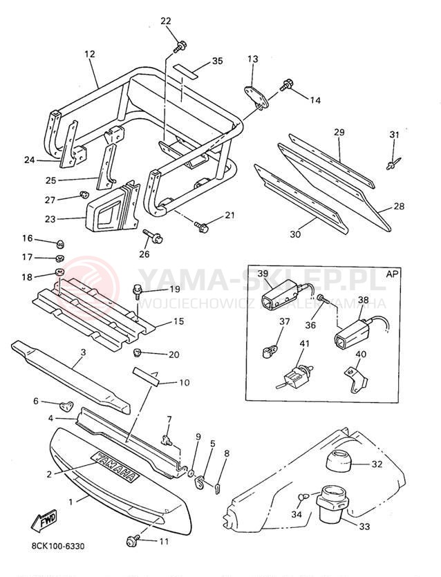Schemat "zderzak" do Yamaha VENTURE TR VT480TRA