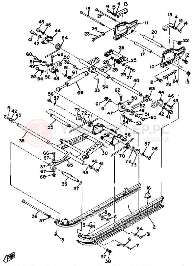 Schemat "Zawieszenie gąsiennicy" do Yamaha EX440D