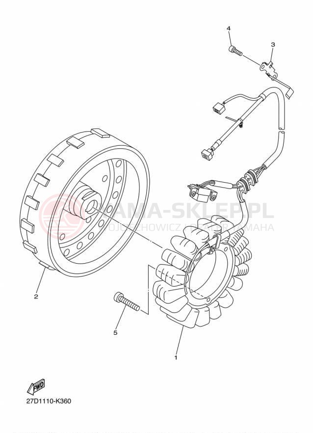 Schemat "prądnica" do Yamaha STRYKER XVS13CFCS/XVS13CFS