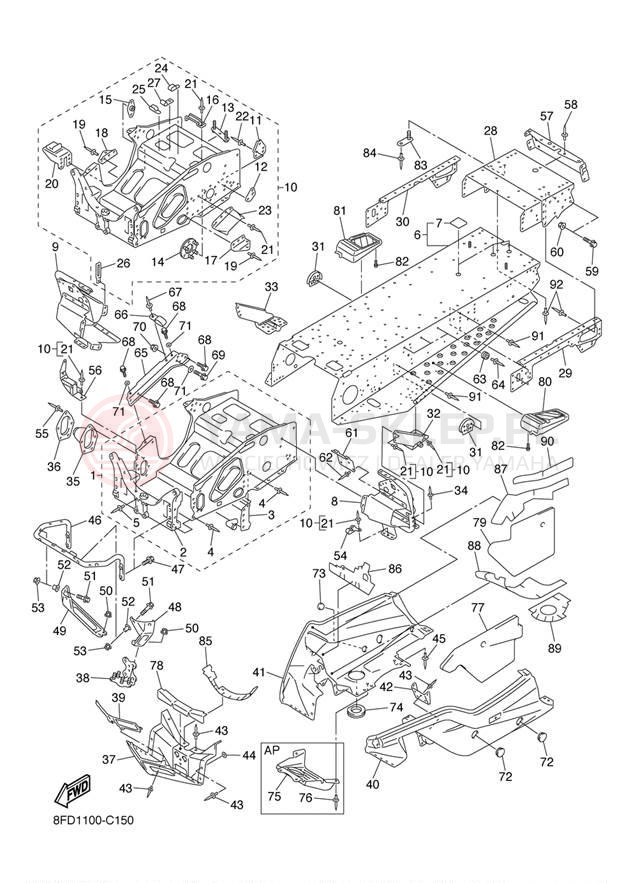 Schemat "rama" do Yamaha VENTURE 600 VT60J