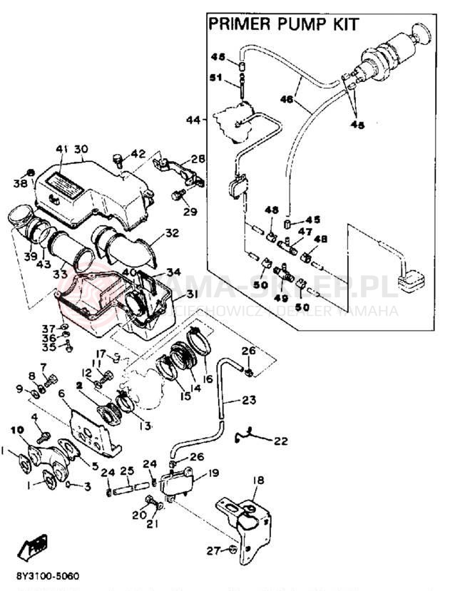 Schemat "Filtr powietrza" do Yamaha EXCEL III EC340J