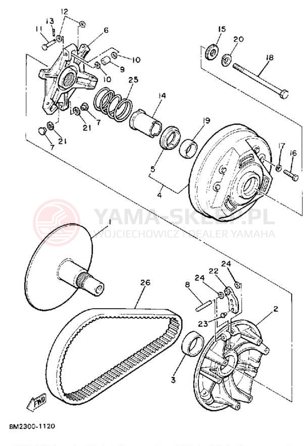 Schemat "PRIMARY SHEAVE" do Yamaha ENTICER 340 ET340L
