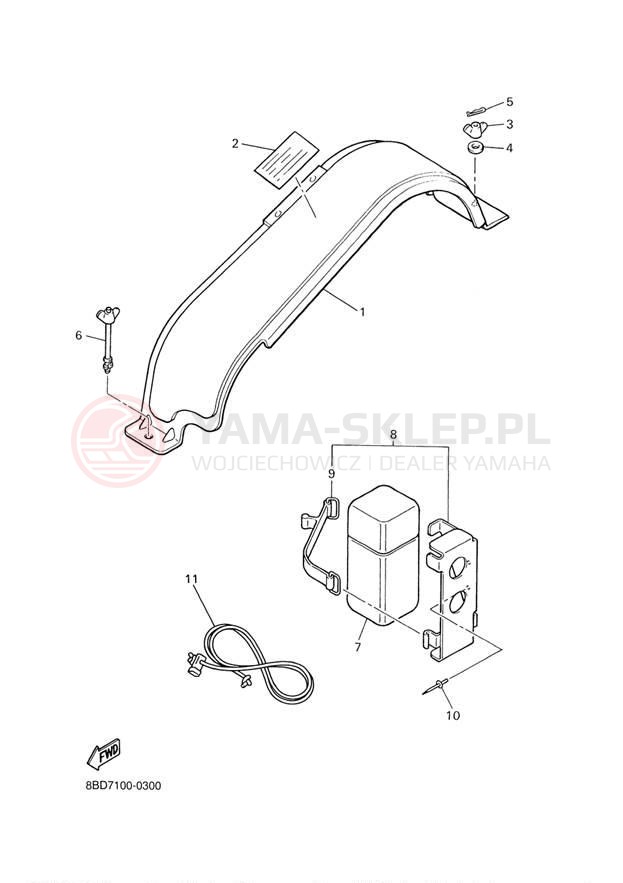 Schemat "GUARD - LUGGAGE BOX" do Yamaha BRAVO