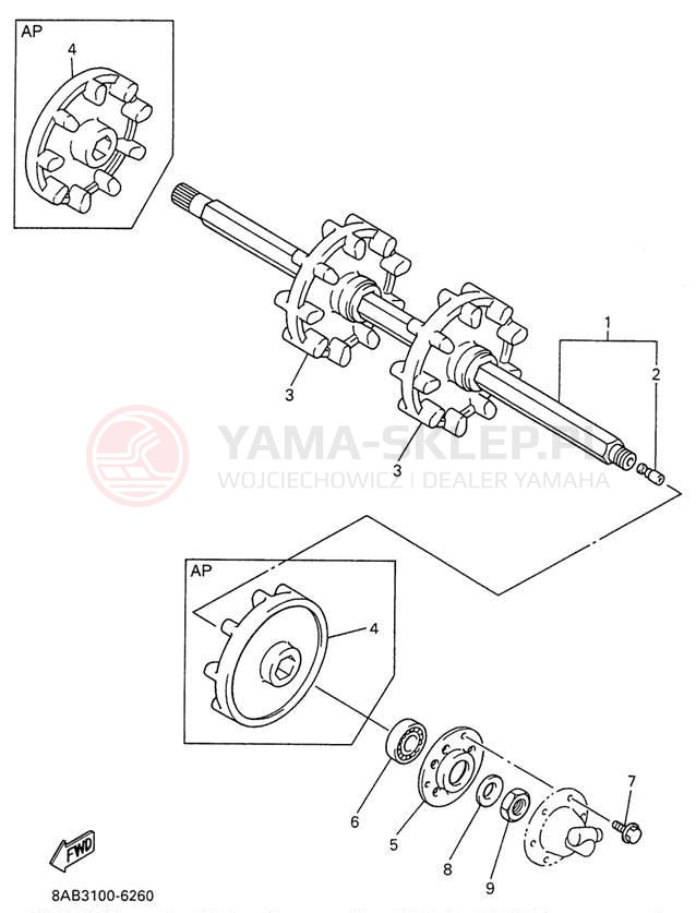Schemat "Układ napędowy" do Yamaha VMAX 500 VX500W