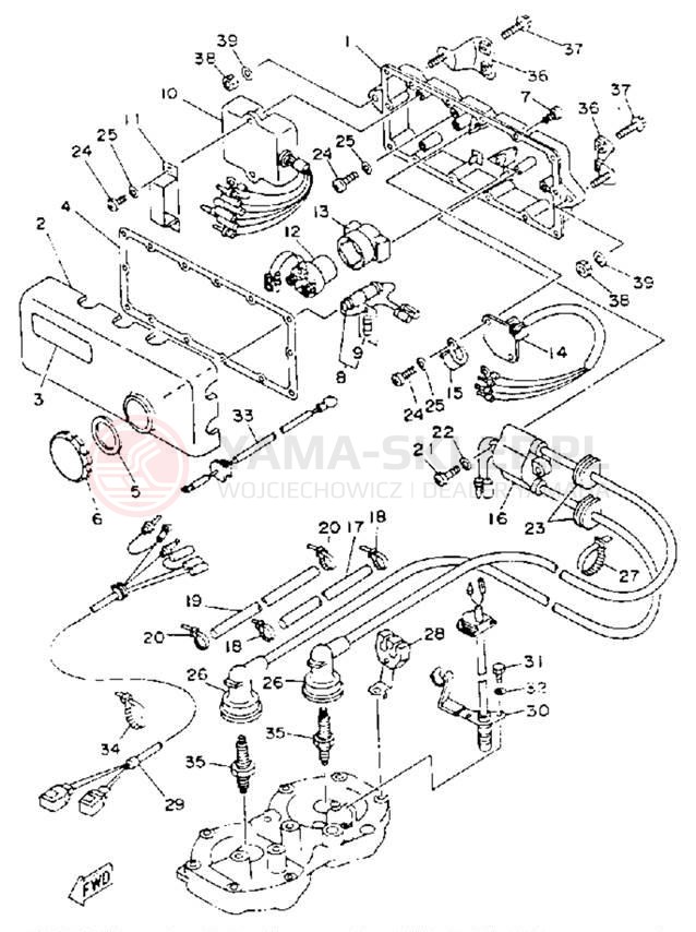 Schemat "układ elektryczny" do Yamaha WAVE RUNNER VXR WRB650R