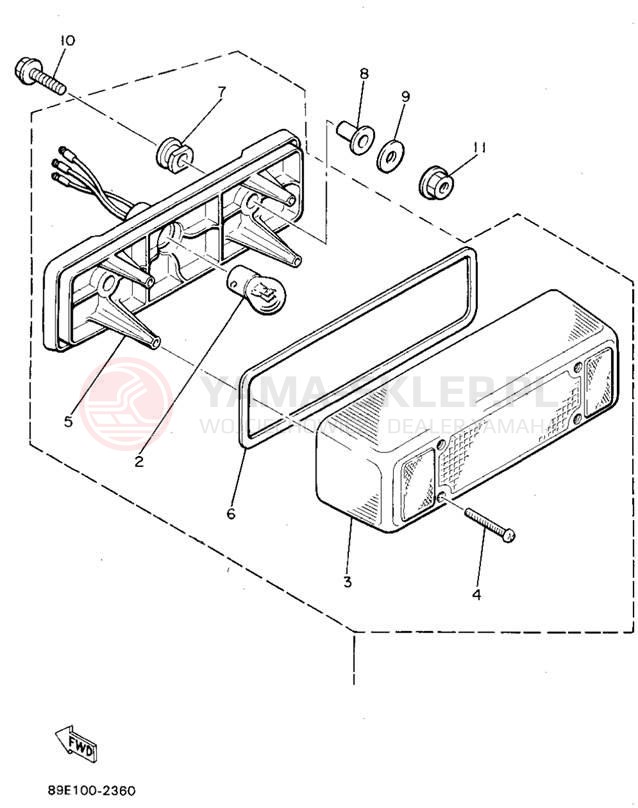 Schemat "lampa tył" do Yamaha PHAZER II PZ480V