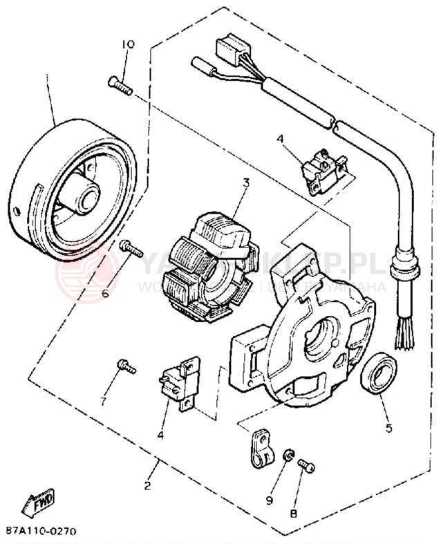 Schemat "prądnica" do Yamaha SNOSPORT (ELEC START) SV125EP
