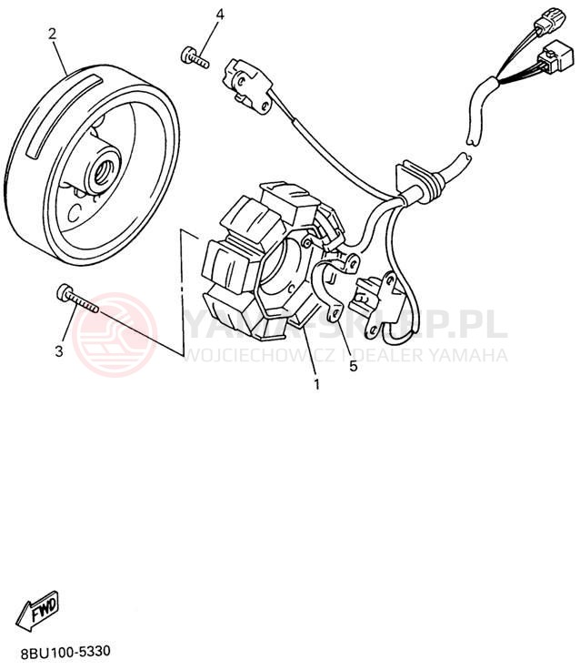 Schemat "prądnica" do Yamaha VMAX-4 MOUNTAIN MAX VX800STW