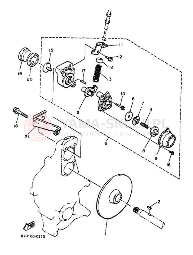 Schemat "hamulec" do Yamaha PHAZER SS PZ480B