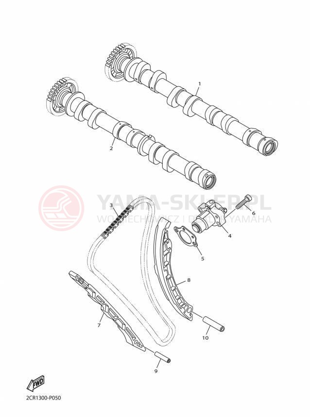 Schemat "Rozrząd - łańcuszek" do Yamaha YZFR1M YZFR1MF/YZFR1MFC