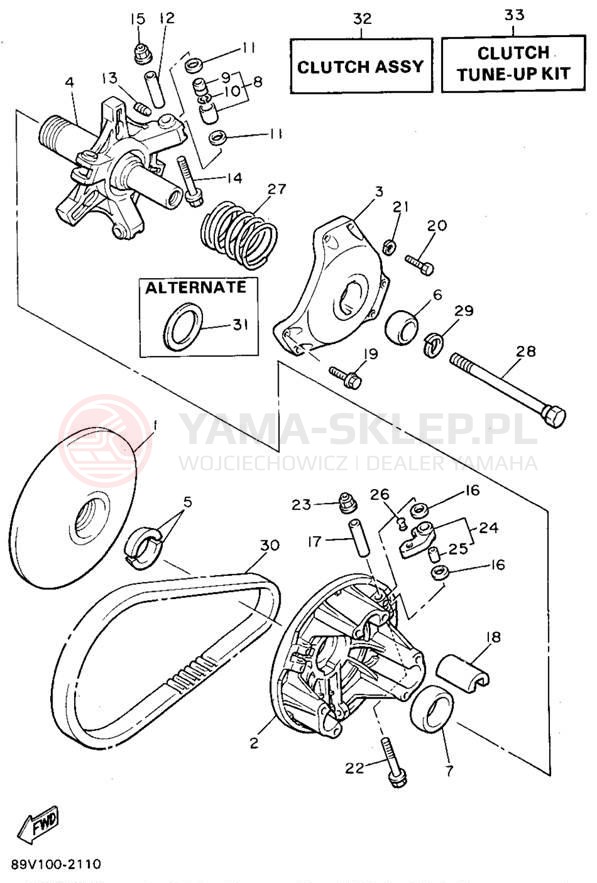 Schemat "PRIMARY SHEAVE" do Yamaha VENTURE XL VT480U