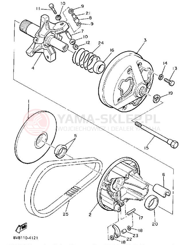 Schemat "PRIMARY SHEAVE" do Yamaha SRV SR540J