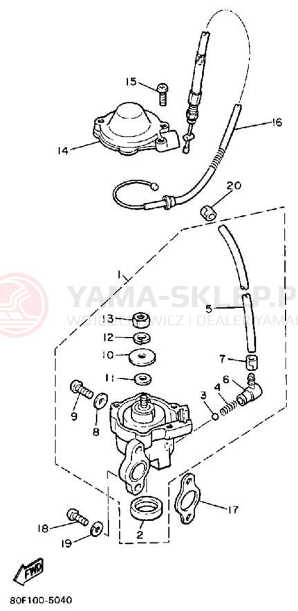 Schemat "Pompa olejowa" do Yamaha BRAVO T (LONG TRACK) BR250TM