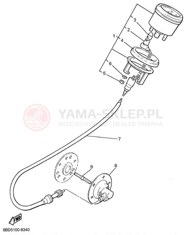 Schemat "licznik" do Yamaha BRAVO LT BR250TC