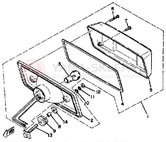 Schemat "Oświetlenie tył" do Yamaha EX440C
