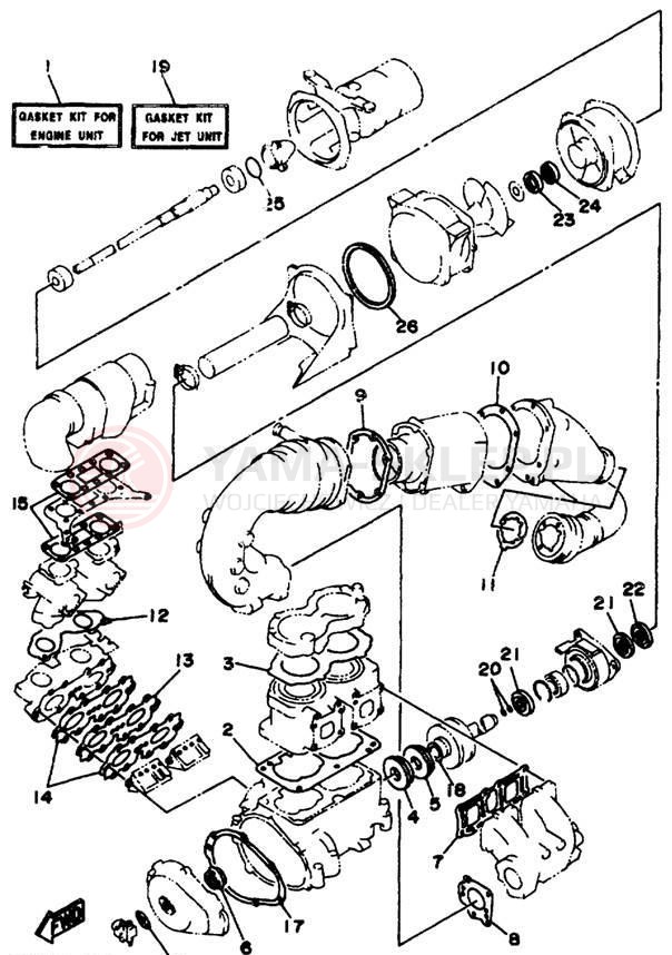 Schemat "Zestaw naprawczy" do Yamaha WAVE BLASTER II WB760V