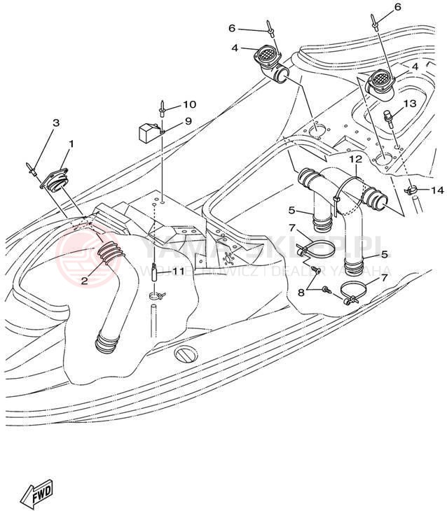 Schemat "odpowietrzenie" do Yamaha WAVE RUNNER SUV1200 SV1200X