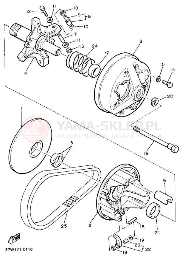 Schemat "PRIMARY SHEAVE" do Yamaha PHAZER II PZ480P