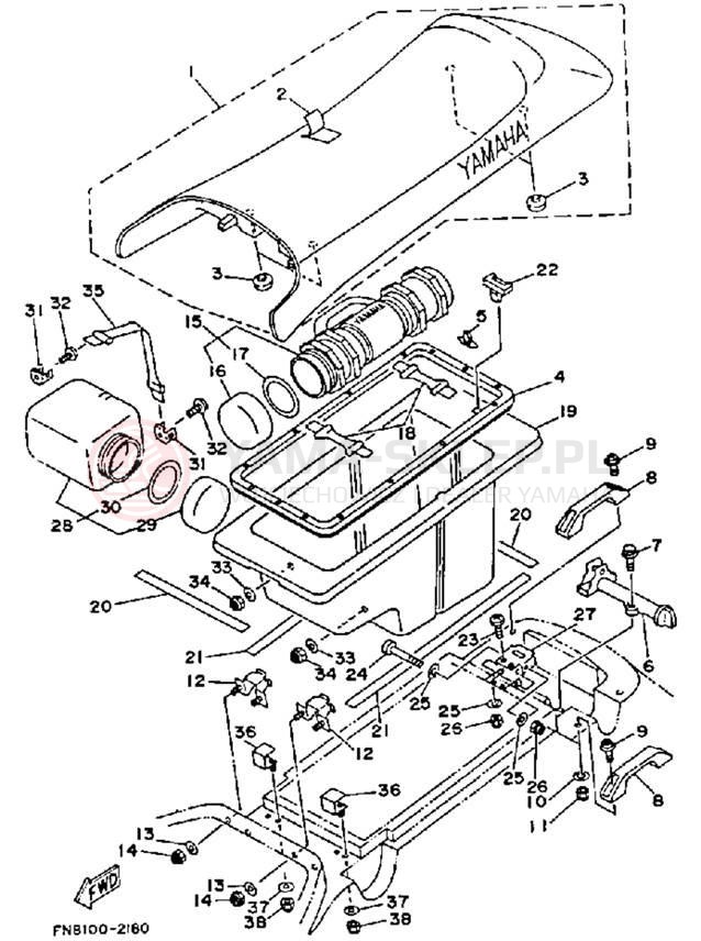 Schemat "siedzenie" do Yamaha WAVE RUNNER VXR WRB650R