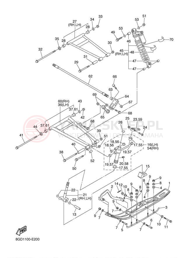 Schemat "płozy" do Yamaha APEX GT RX10GTL